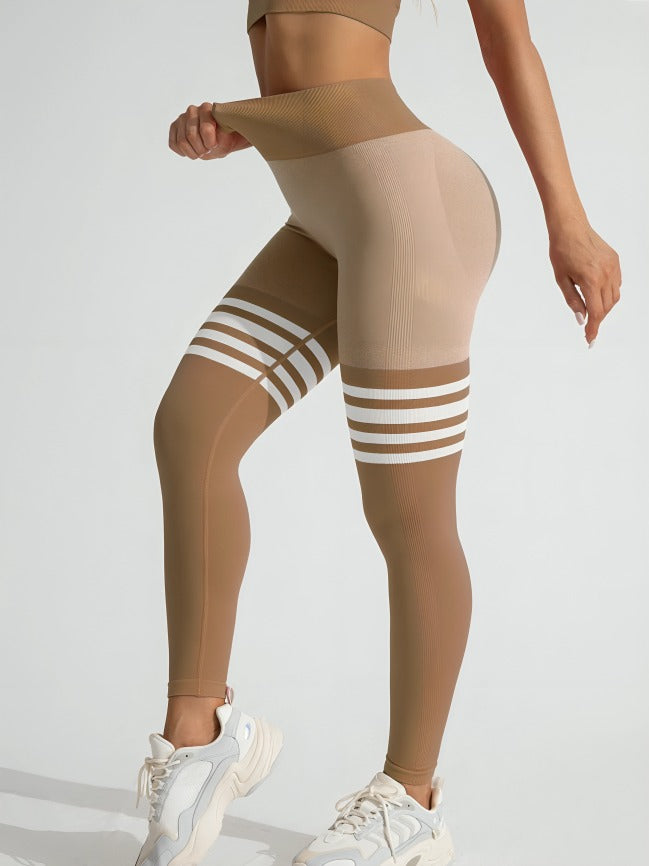Legging_fitness_taille_haute_brun