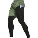 Legging Homme 2 En 1 Sport - Collant Running & Fitness Avec Poches - Respirant, Séchage Rapide - 2