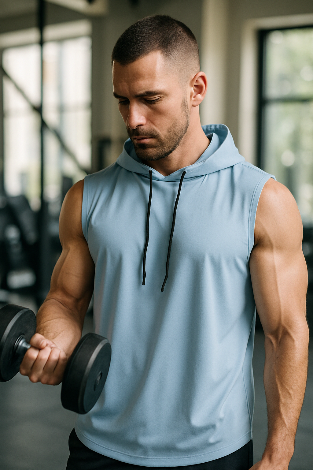 Débardeur Sport Homme Sans Manches à Capuche – Respirant et stylé